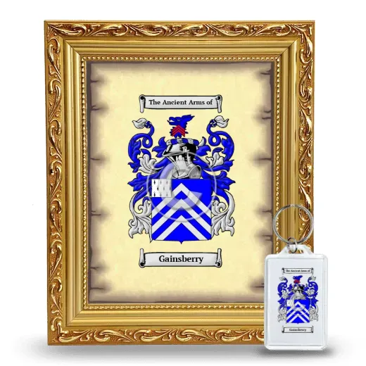Gainsberry Framed Coat of Arms and Keychain - Gold