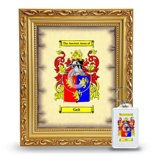 Gait Framed Coat of Arms and Keychain - Gold