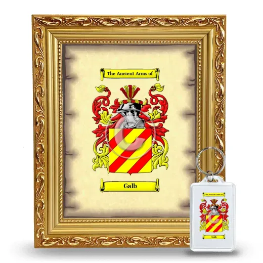 Galb Framed Coat of Arms and Keychain - Gold