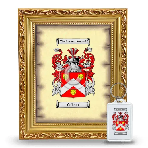 Galeon' Framed Coat of Arms and Keychain - Gold