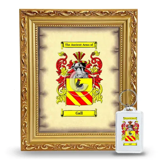 Gall Framed Coat of Arms and Keychain - Gold