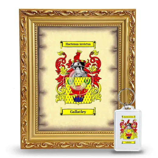 Gallatley Framed Coat of Arms and Keychain - Gold