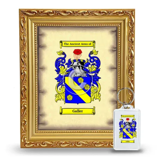 Galler Framed Coat of Arms and Keychain - Gold
