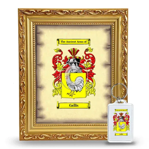 Gallis Framed Coat of Arms and Keychain - Gold