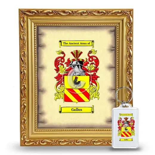 Gallus Framed Coat of Arms and Keychain - Gold