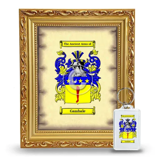 Gambale Framed Coat of Arms and Keychain - Gold