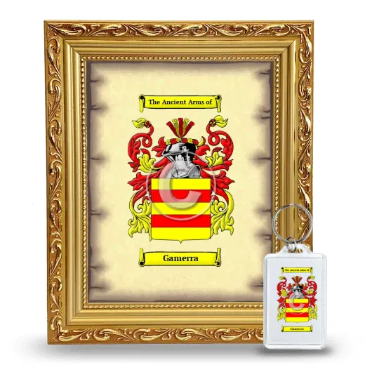 Gamerra Framed Coat of Arms and Keychain - Gold