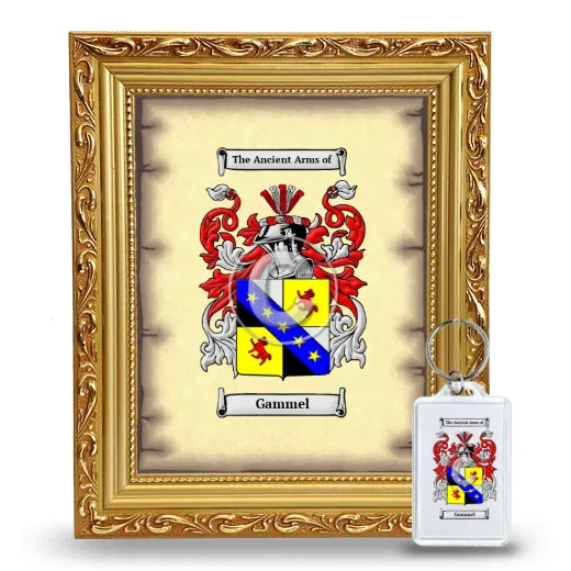 Gammel Framed Coat of Arms and Keychain - Gold