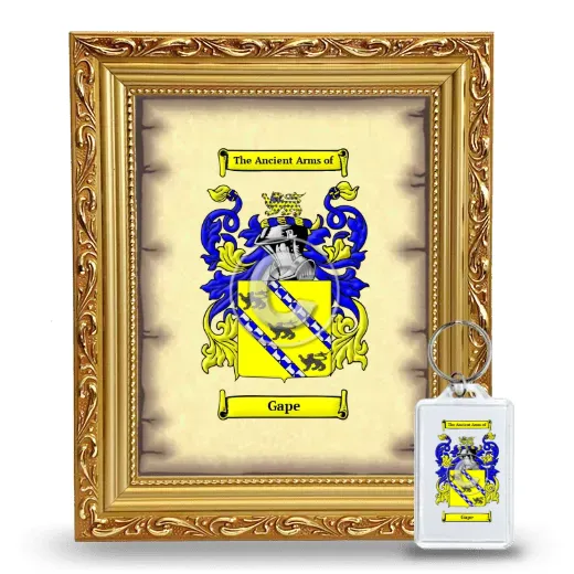 Gape Framed Coat of Arms and Keychain - Gold