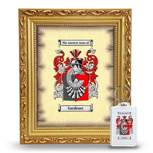 Gardener Framed Coat of Arms and Keychain - Gold