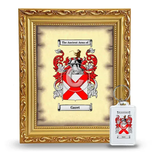 Garet Framed Coat of Arms and Keychain - Gold