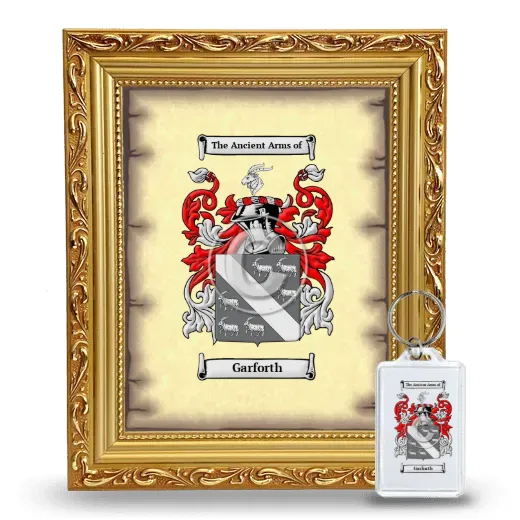 Garforth Framed Coat of Arms and Keychain - Gold