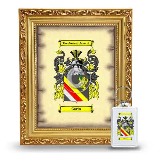 Garin Framed Coat of Arms and Keychain - Gold