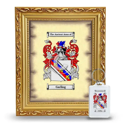 Garling Framed Coat of Arms and Keychain - Gold