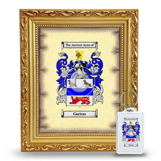 Garton Framed Coat of Arms and Keychain - Gold