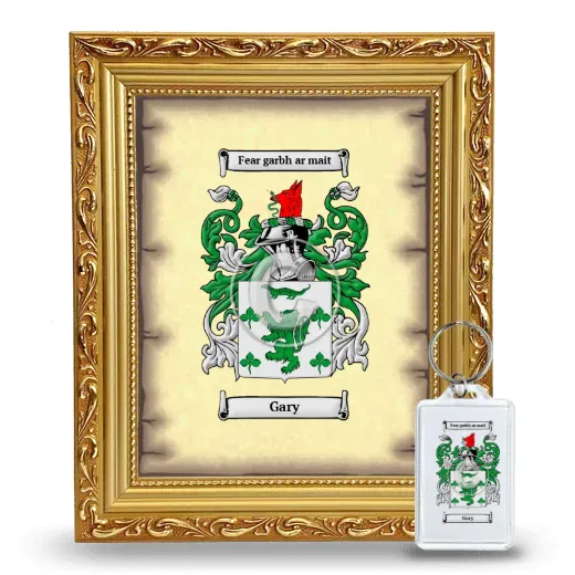 Gary Framed Coat of Arms and Keychain - Gold
