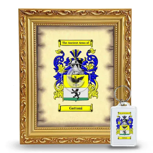 Gattoni Framed Coat of Arms and Keychain - Gold