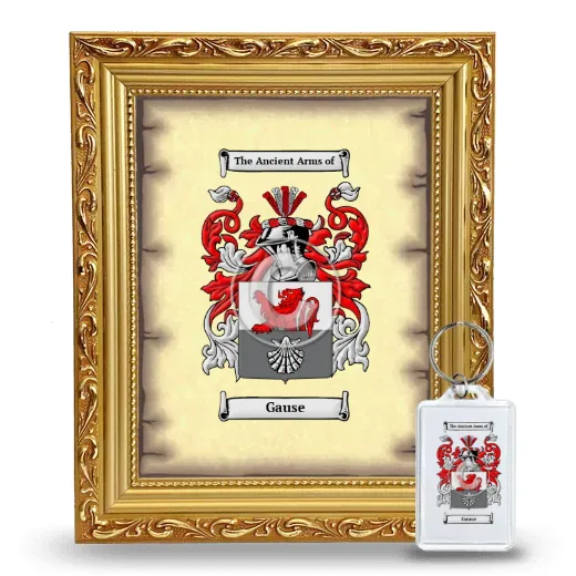 Gause Framed Coat of Arms and Keychain - Gold