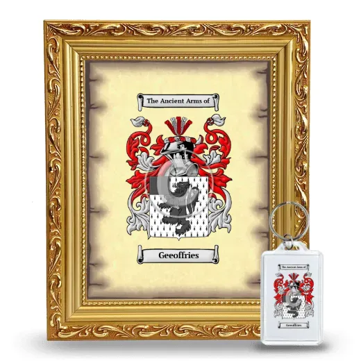 Geeoffries Framed Coat of Arms and Keychain - Gold
