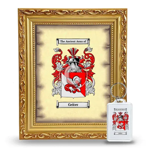 Geiter Framed Coat of Arms and Keychain - Gold