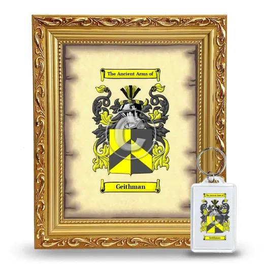 Geithman Framed Coat of Arms and Keychain - Gold