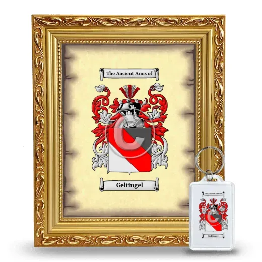 Geltingel Framed Coat of Arms and Keychain - Gold