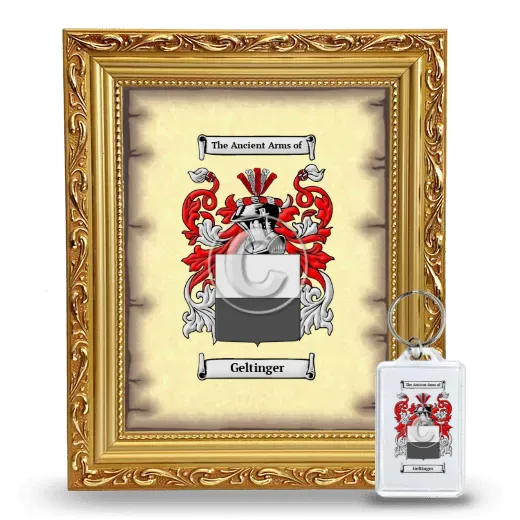 Geltinger Framed Coat of Arms and Keychain - Gold