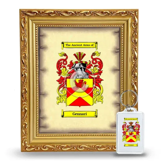 Gennari Framed Coat of Arms and Keychain - Gold