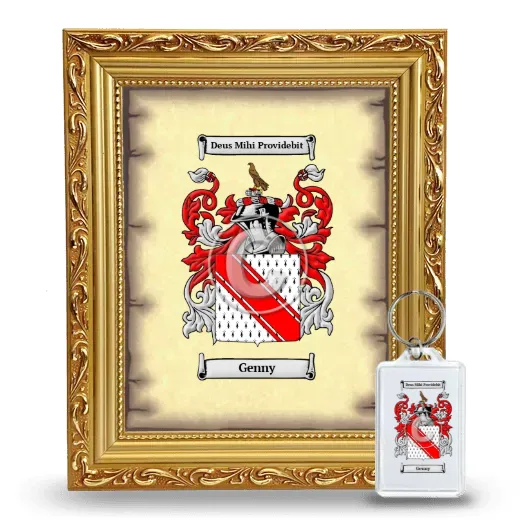 Genny Framed Coat of Arms and Keychain - Gold