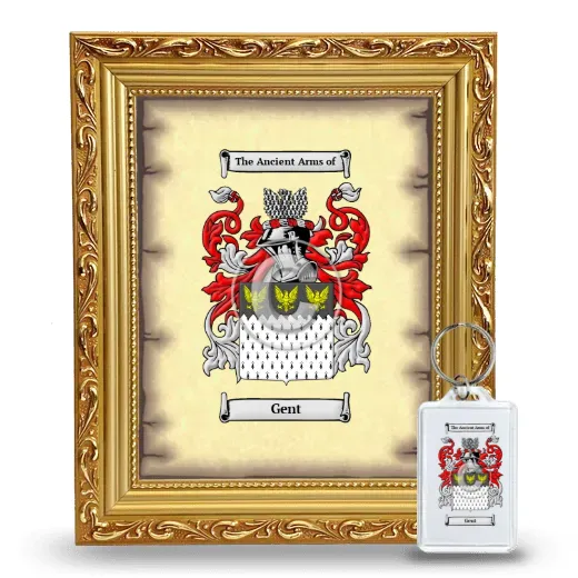 Gent Framed Coat of Arms and Keychain - Gold