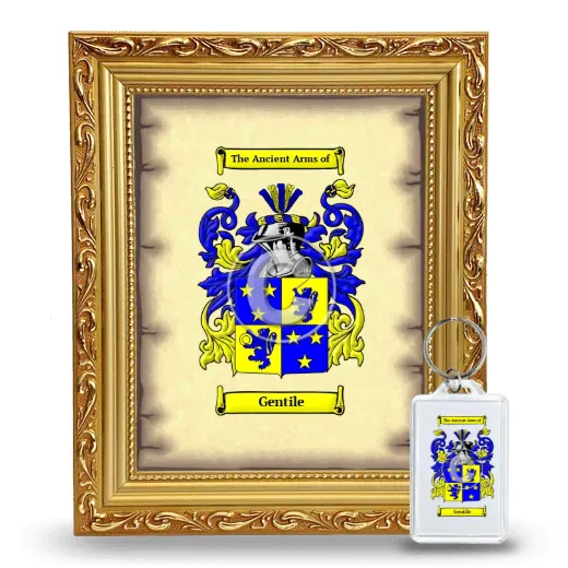 Gentile Framed Coat of Arms and Keychain - Gold