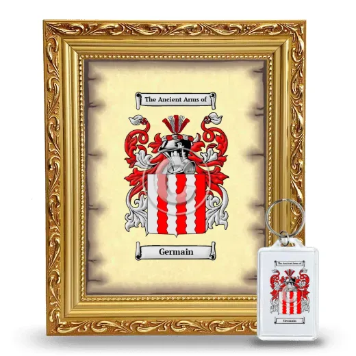 Germain Framed Coat of Arms and Keychain - Gold