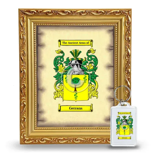 Gerrans Framed Coat of Arms and Keychain - Gold