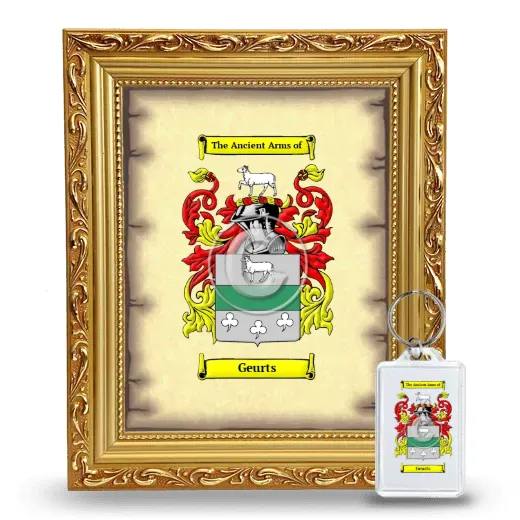 Geurts Framed Coat of Arms and Keychain - Gold