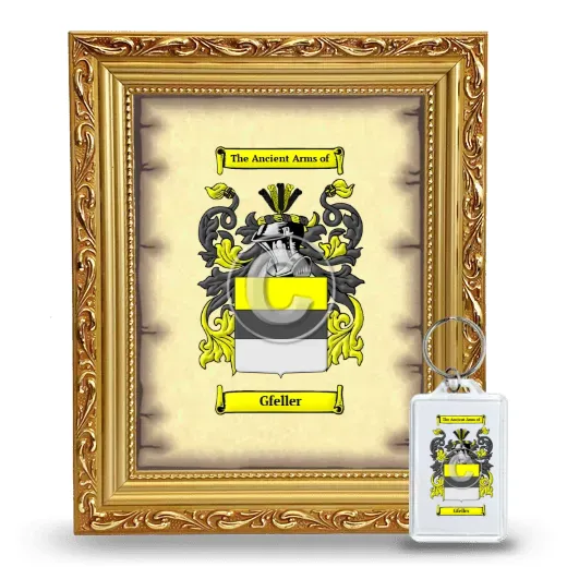 Gfeller Framed Coat of Arms and Keychain - Gold