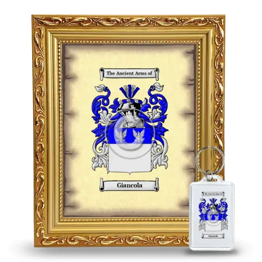 Giancola Framed Coat of Arms and Keychain - Gold