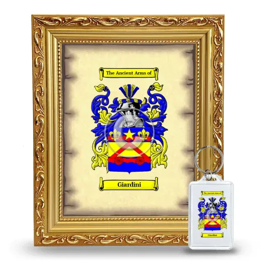 Giardini Framed Coat of Arms and Keychain - Gold