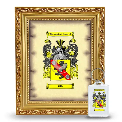 Gib Framed Coat of Arms and Keychain - Gold