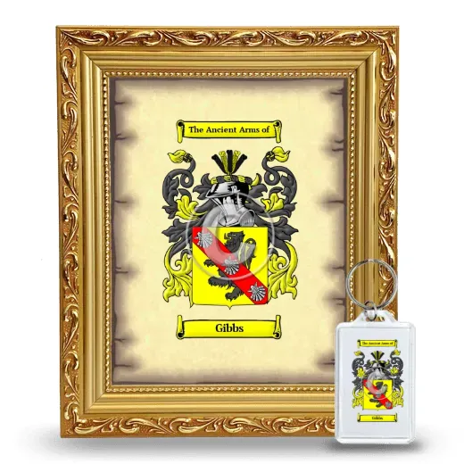 Gibbs Framed Coat of Arms and Keychain - Gold