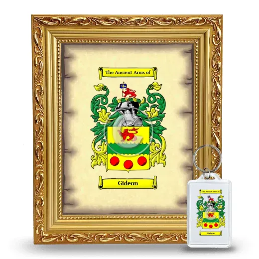Gideon Framed Coat of Arms and Keychain - Gold