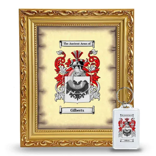 Gilberts Framed Coat of Arms and Keychain - Gold