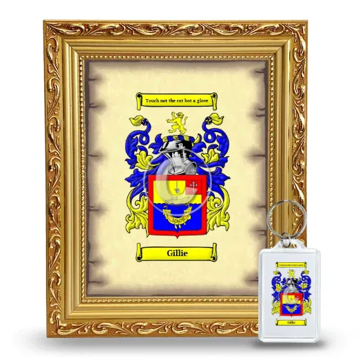 Gillie Framed Coat of Arms and Keychain - Gold