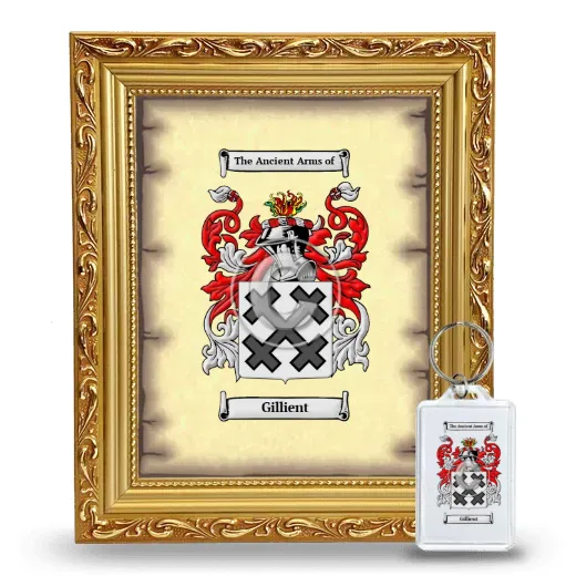 Gillient Framed Coat of Arms and Keychain - Gold