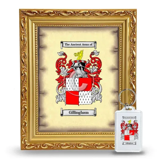 Gillingham Framed Coat of Arms and Keychain - Gold