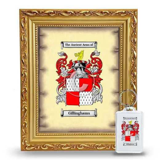 Gillinghams Framed Coat of Arms and Keychain - Gold