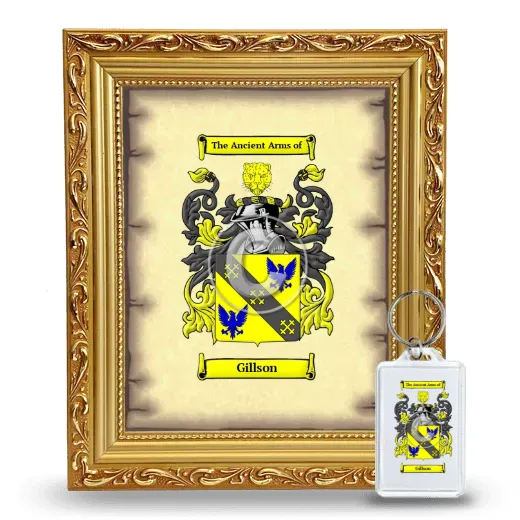 Gillson Framed Coat of Arms and Keychain - Gold