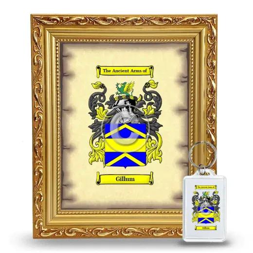 Gillum Framed Coat of Arms and Keychain - Gold