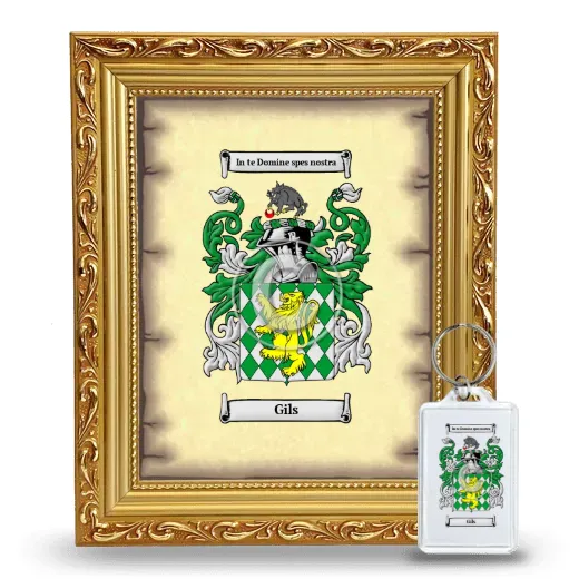 Gils Framed Coat of Arms and Keychain - Gold