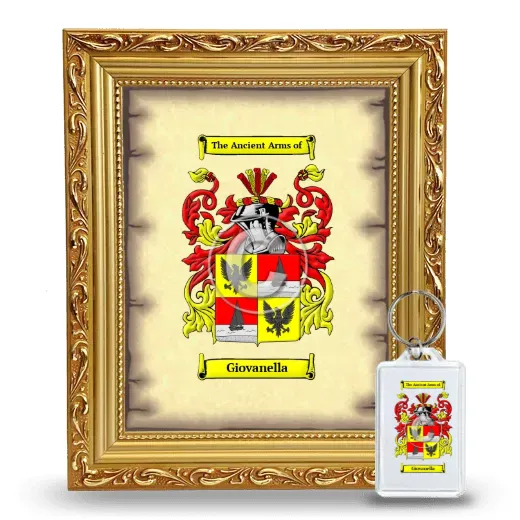 Giovanella Framed Coat of Arms and Keychain - Gold