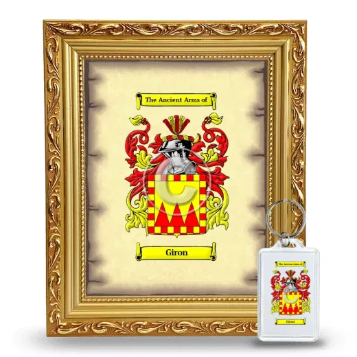Giron Framed Coat of Arms and Keychain - Gold